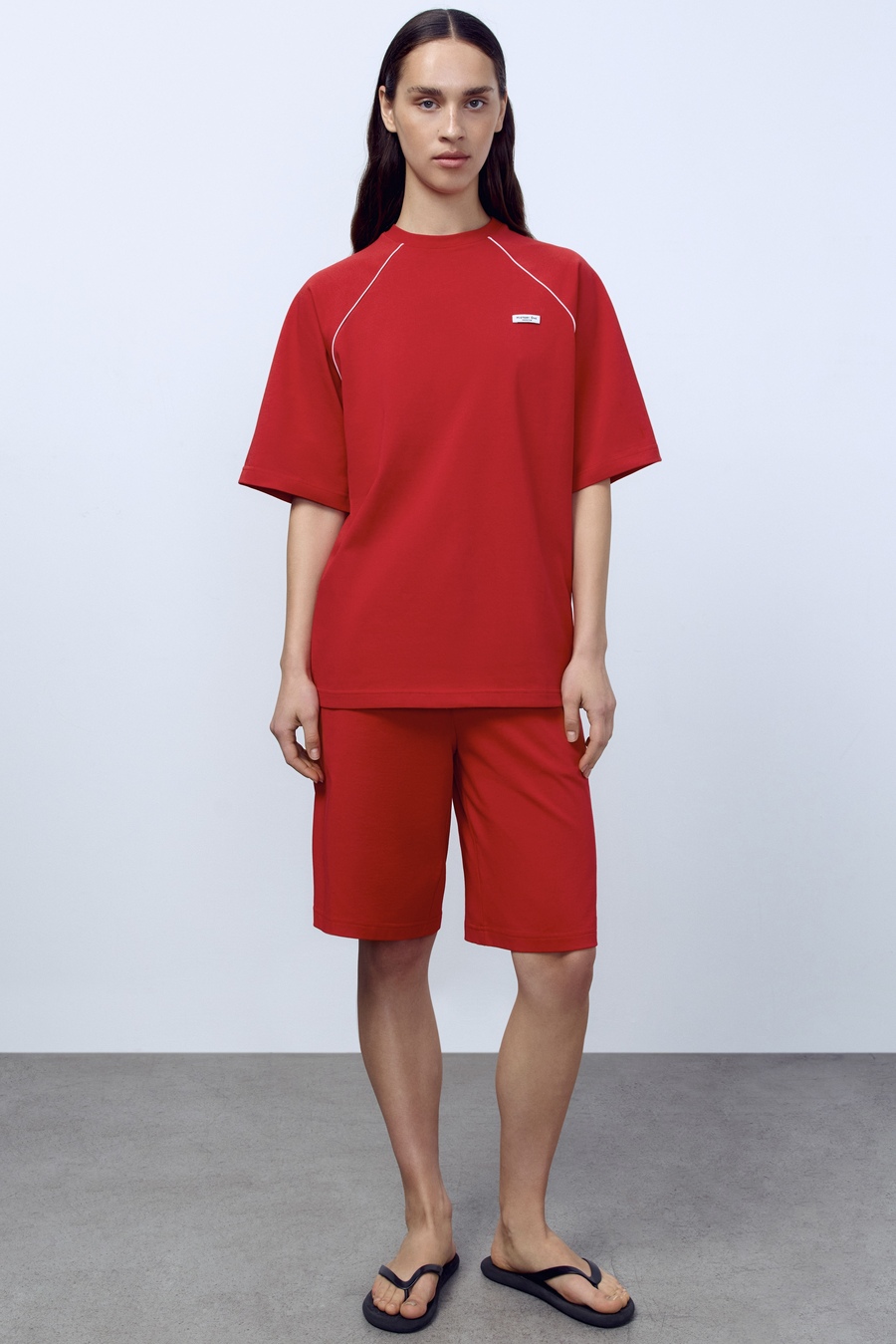 Шорты трикотажные из хлопка, красный