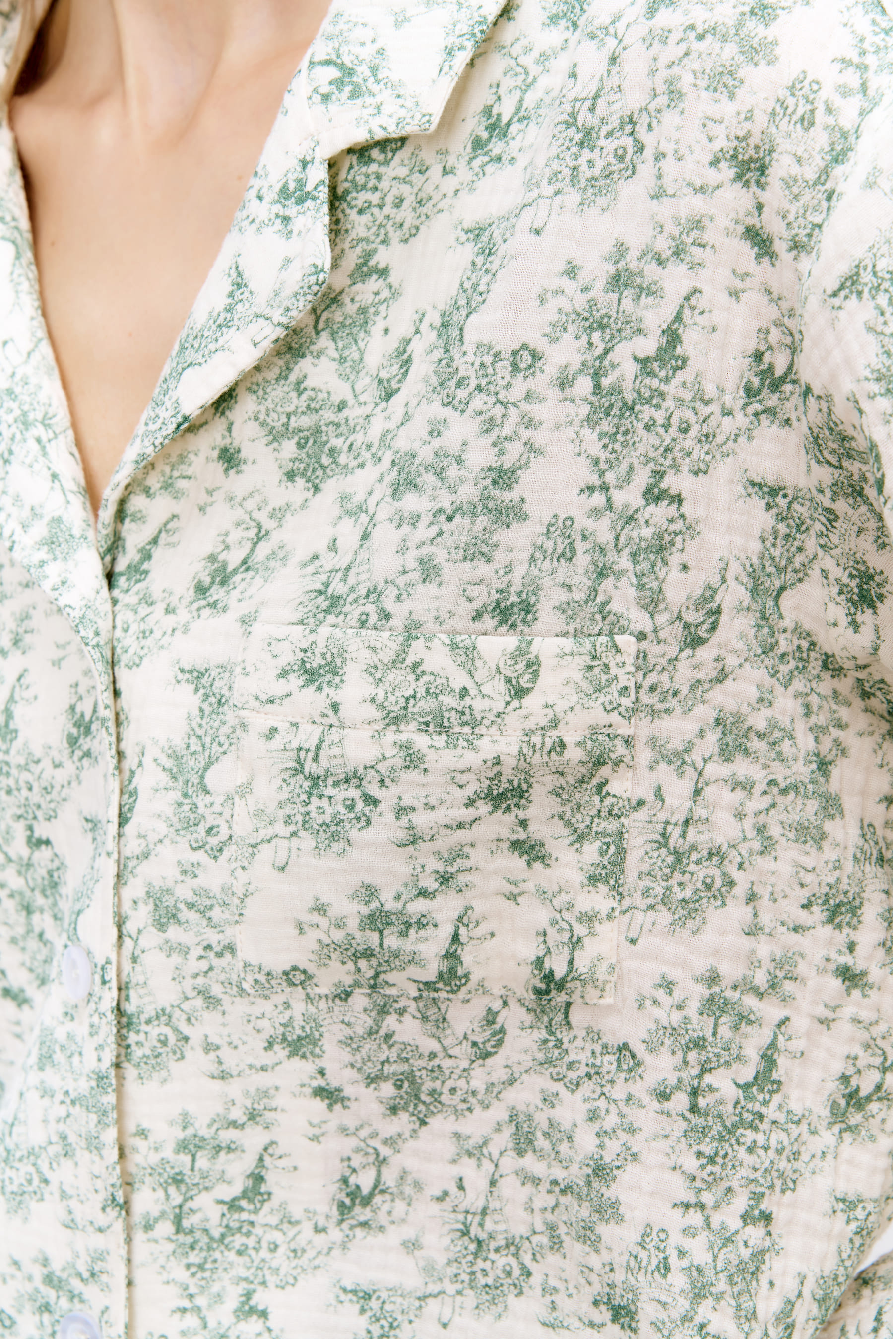 Пижама Toile de Jouy из хлопкового двойного муслина, зелёный