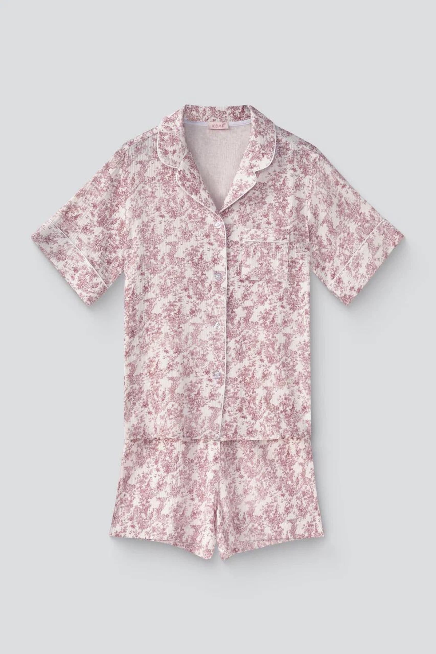 Пижама Toile de Jouy (рубашка + шорты), красный