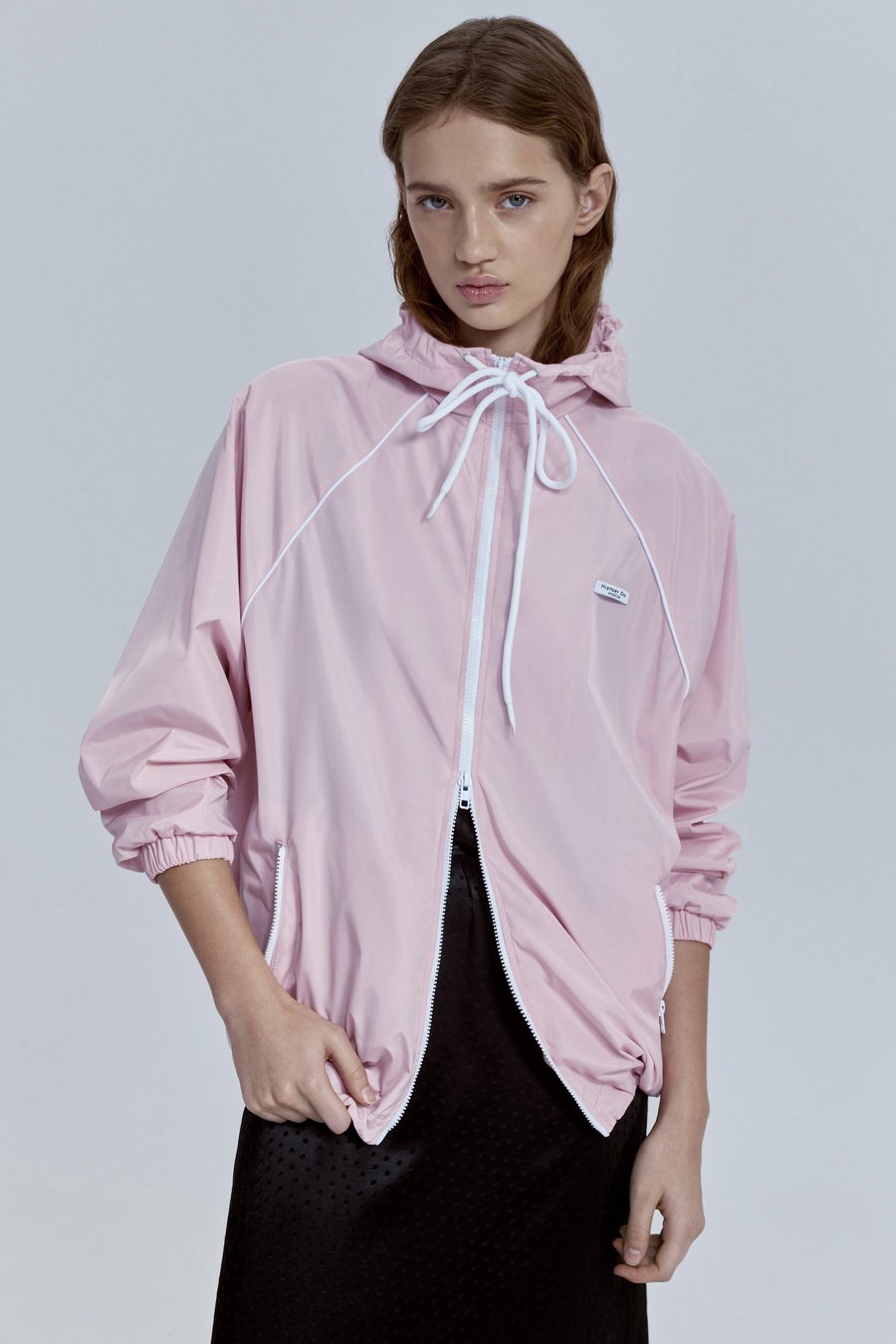 Ветровка с кантом + мешок для хранения, розовый