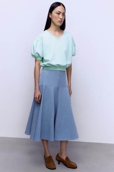 Юбка-годе из денима, голубой