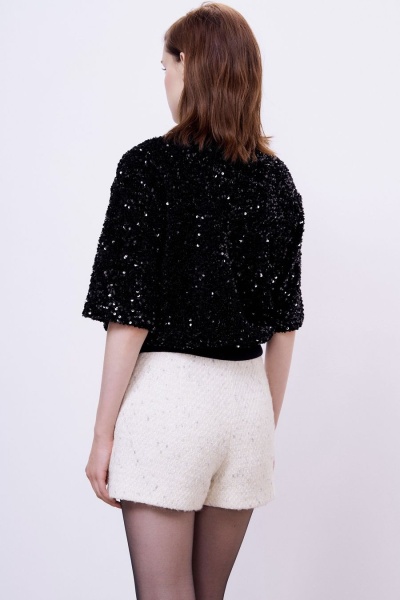 Шорты из букле, жемчужный