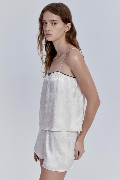 Топ бельевой из атласа, молочный