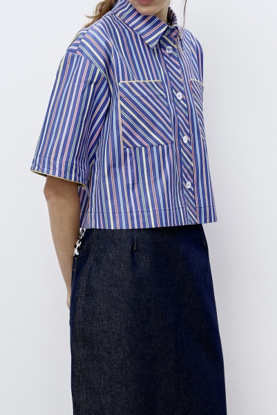 Рубашка в полоску, мультиколор