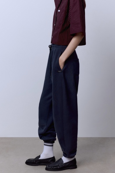 Брюки из футера с начёсом, графит