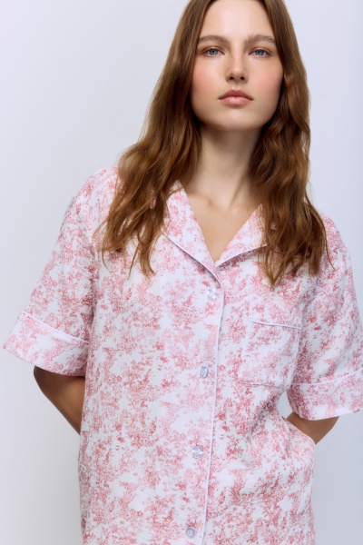 Пижама Toile de Jouy (рубашка + шорты), красный