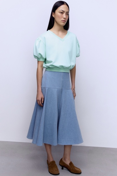 Топ из футера укороченный, мятный