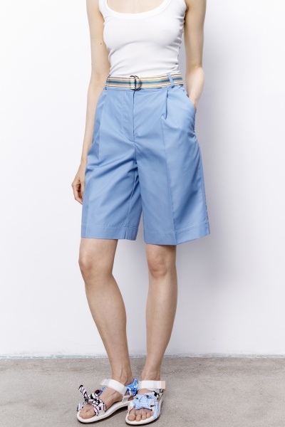 Шорты-бермуды из хлопка, голубой
