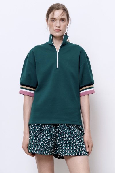 Шорты из нейлона с анималистичным принтом, зелёный