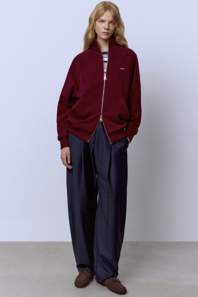 Толстовка из футера с начёсом, бордо