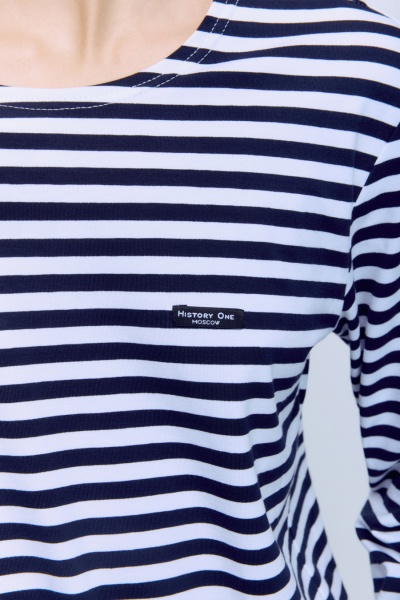 Лонгслив из хлопка в полоску, синий