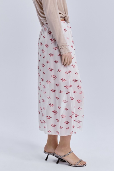 Юбка из шифона с принтом «лошадки», молочный