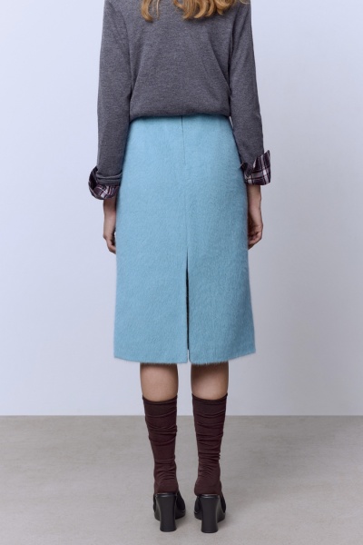 Юбка из ангоры с разрезом, мятный