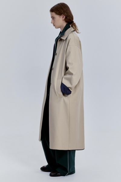 Плащ двусторонний из габардина и нейлона, бежевый