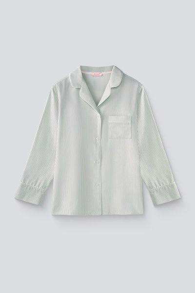 Рубашка пижамная с длинным рукавом в полоску, мятный
