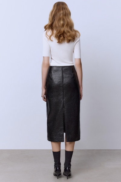 Юбка из лакового твида, чёрный