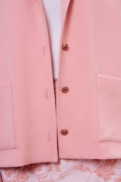 Рубашка бокси из поливискозы с кристальными пуговицами, персиковый