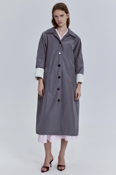 Плащ из нейлона, серый