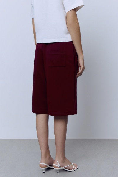 Бермуды из хлопкового футера, бордовый