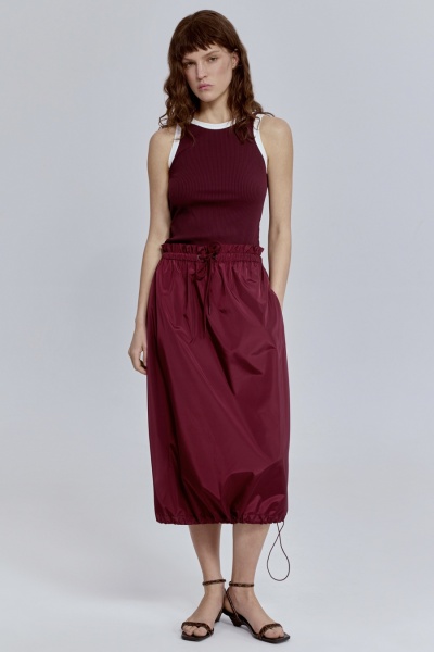 Юбка-баллон из нейлона, бордовый