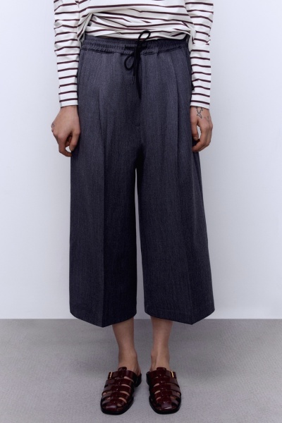 Бермуды из итальянской костюмной шерсти, серый