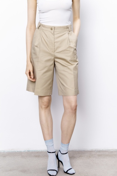 Шорты-бермуды из хлопка, песочный