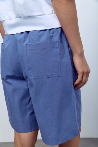 Бермуды из итальянского варёного хлопка, синий