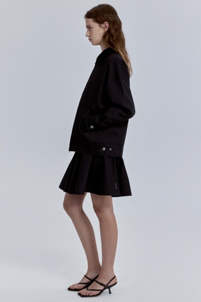 Куртка из габардина с вельветовым воротником, чёрный