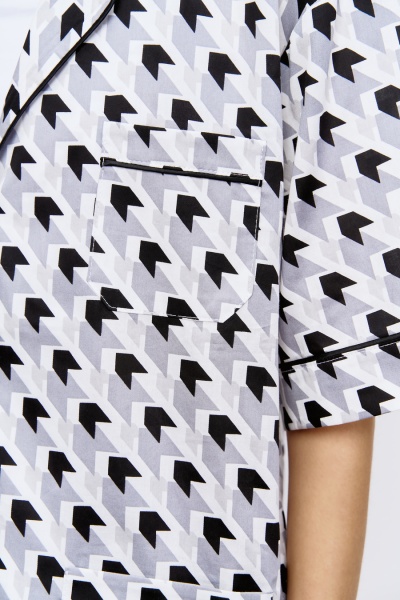 Рубашка из хлопка с геометричным принтом, серый