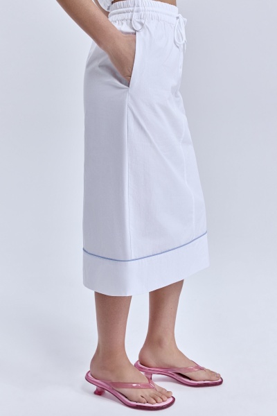 Юбка в пижамном стиле с кантом, белый