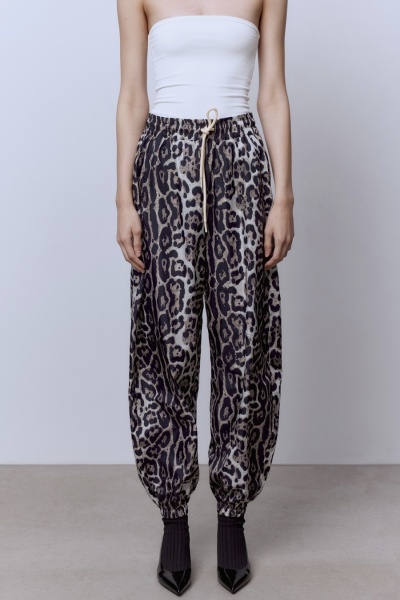 Брюки из нейлона, леопард