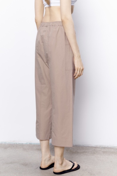 Брюки-карго из итальянского вареного хлопка, песочный