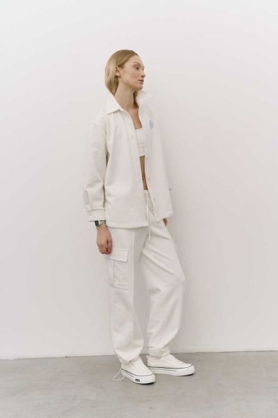 Рубашка футер молочный