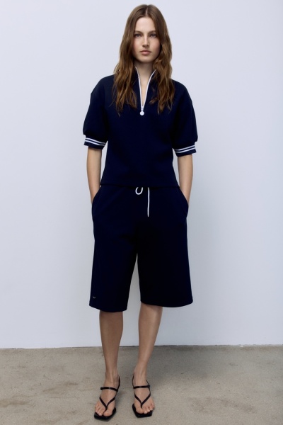 Бермуды из хлопковой скубы, синий