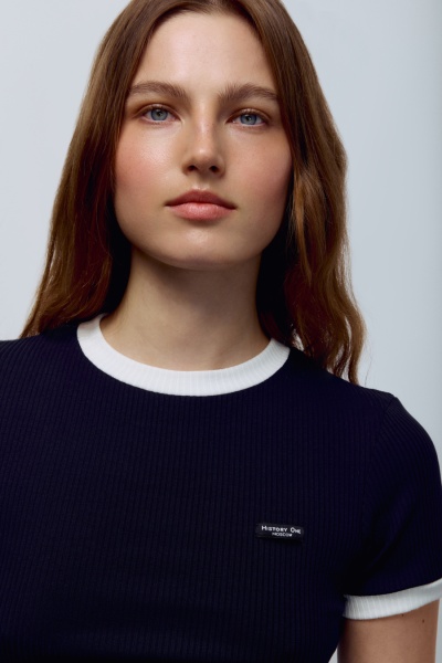 Футболка из хлопковой рибаны, синий