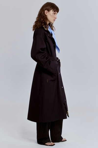 Пальто лёгкое из габардина на фланели, чёрный