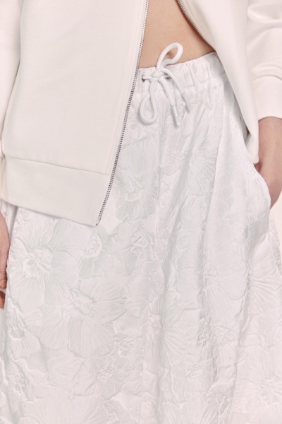 Юбка-солнце из жаккарда на кулиске, белый