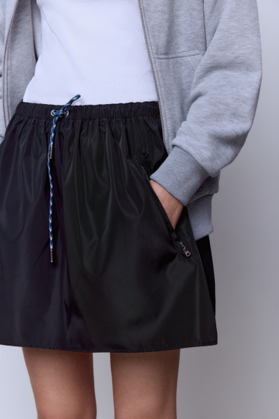 Юбка-мини из нейлона, чёрный