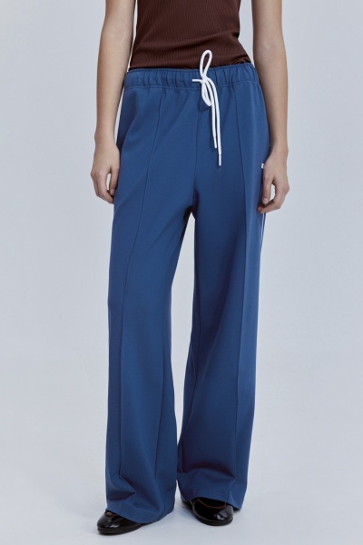 Брюки спортивные из джерси с кантом, индиго