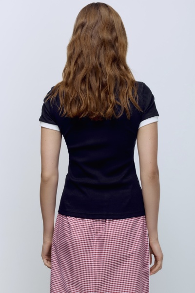 Футболка из хлопковой рибаны, синий