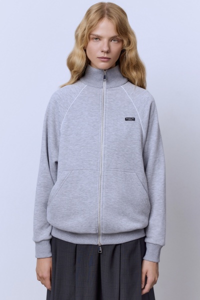 Толстовка из футера с начёсом, серый меланж