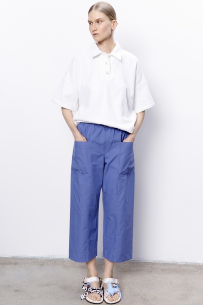 Брюки-карго из итальянского вареного хлопка, синий