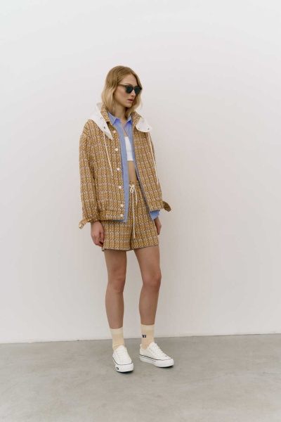 Жакет на резинке букле жёлтый