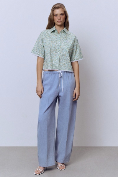 Рубашка-кроп Secret Garden, зелёный