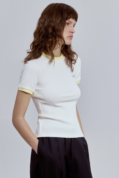 Футболка из хлопковой рибаны, белый