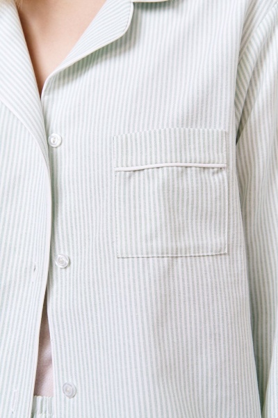 Рубашка пижамная с длинным рукавом в полоску, мятный