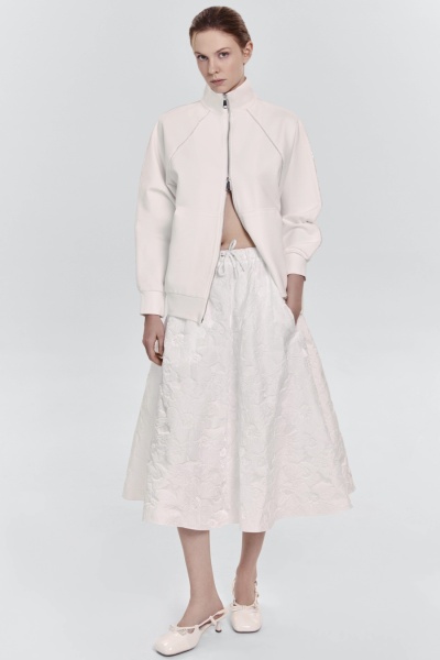 Юбка-солнце из жаккарда на кулиске, белый