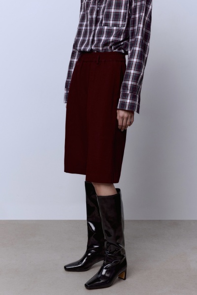 Бермуды из полушерсти, бордовый