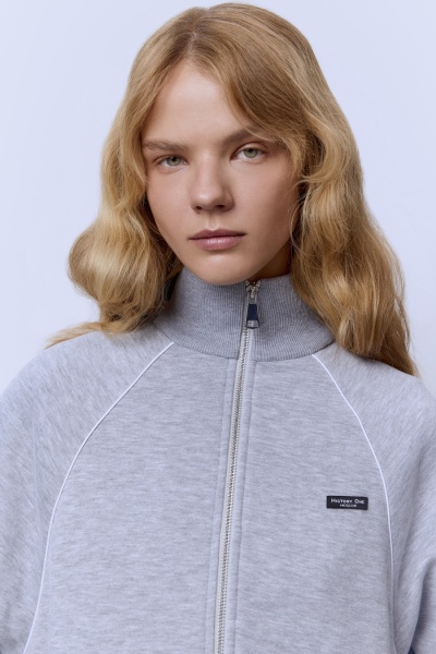 Толстовка из футера с начёсом, серый меланж