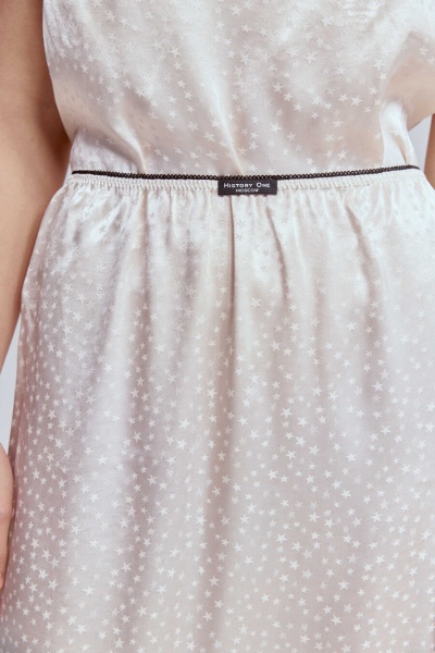 Юбка с кружевом из атласа, молочный